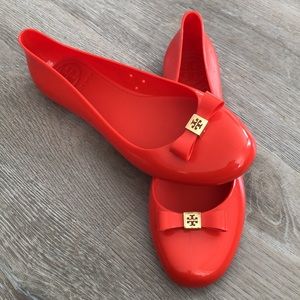 Tory Burch Orange Cute Jelly Flats